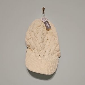Cozy Cable Knit Cream Hat
